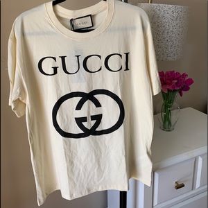 Gucci cream black T-shirt tee